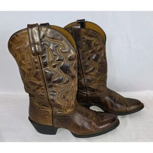 Laredo Maddie Leather Western Boots Brown Womens Size 7.5 M 51112 Broken In